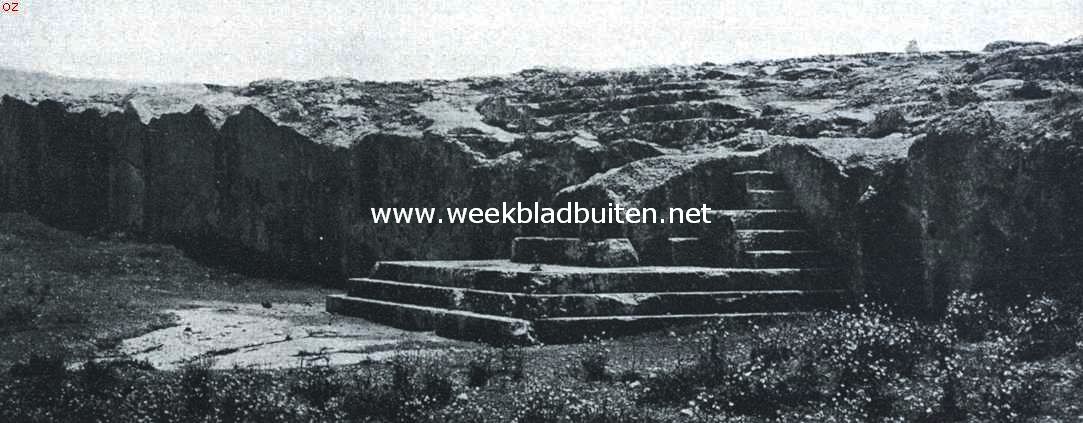 Van oud-en nieuw-Athene. De heuvel Pnyx in de nabijheid van den Areopagos, waar het Atheensche volk zijn vergaderingen hield
