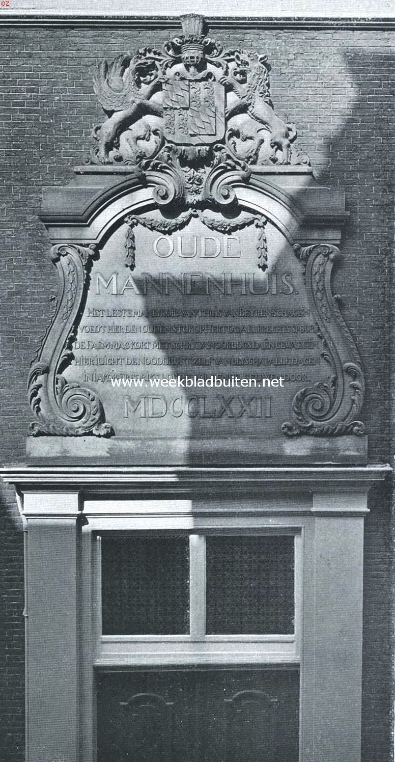 Het Haagsche Oudemannenhuis. De steen in den voorgevel