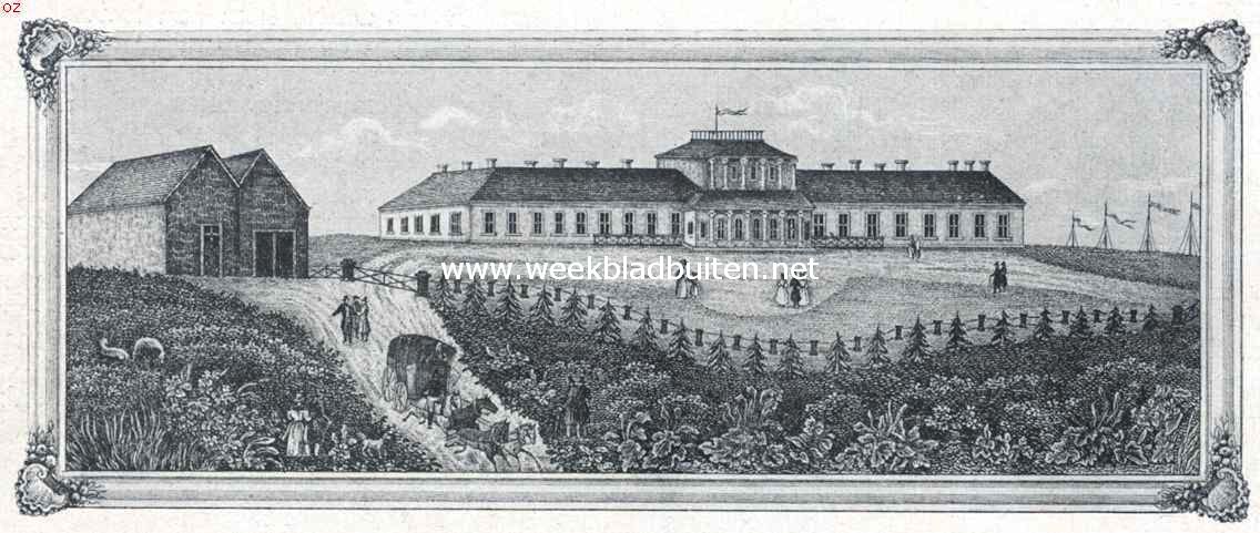 Hoe Zandvoort badplaats werd. Het in 1828 opgericht Groot Badhuis, in de eerste jaren van zijn bestaan