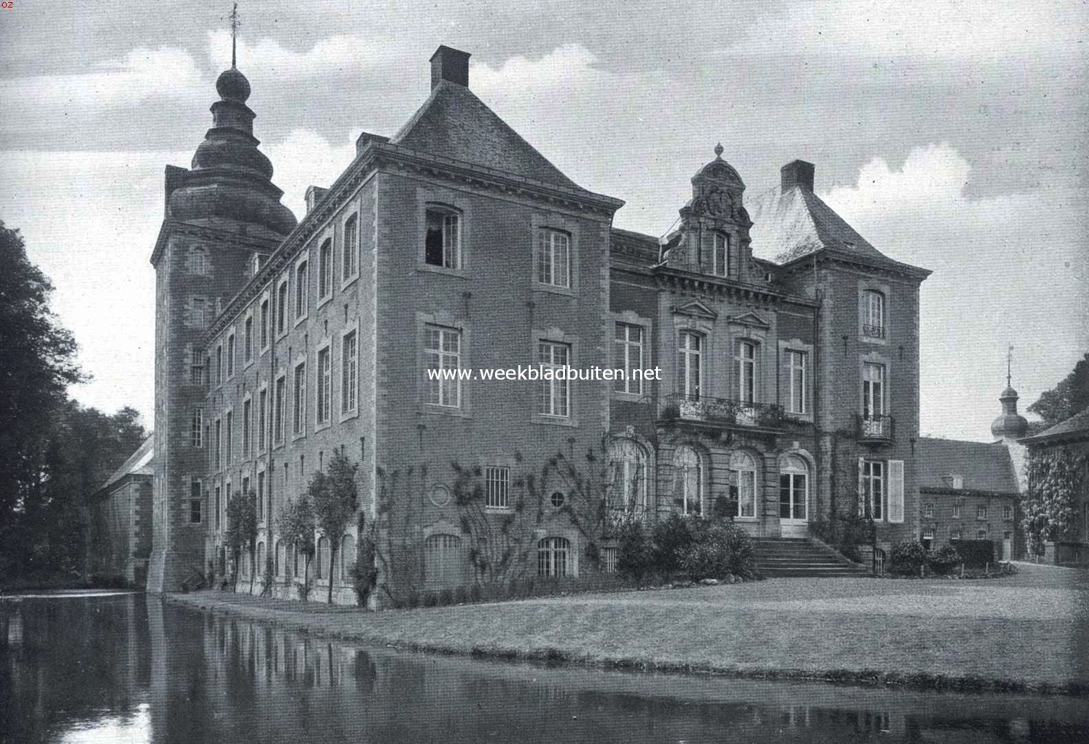 Het kasteel Nieuwburg te Gulpen. Het slot gezien vanuit het Noordoosten