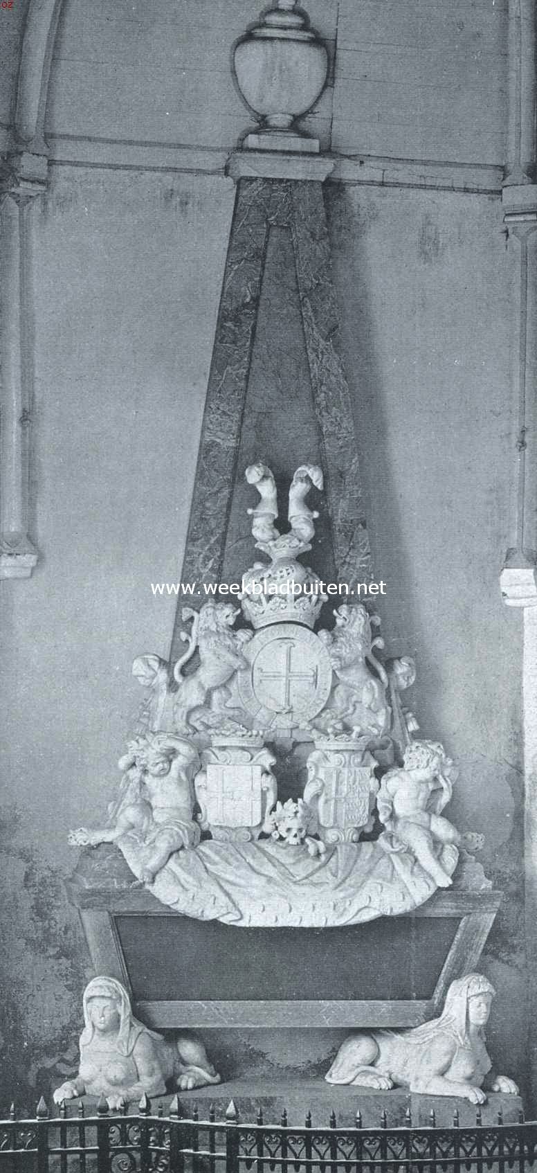 De kerk te Rhoon. De graftombe van de gemalinnen van Willem Bentinck