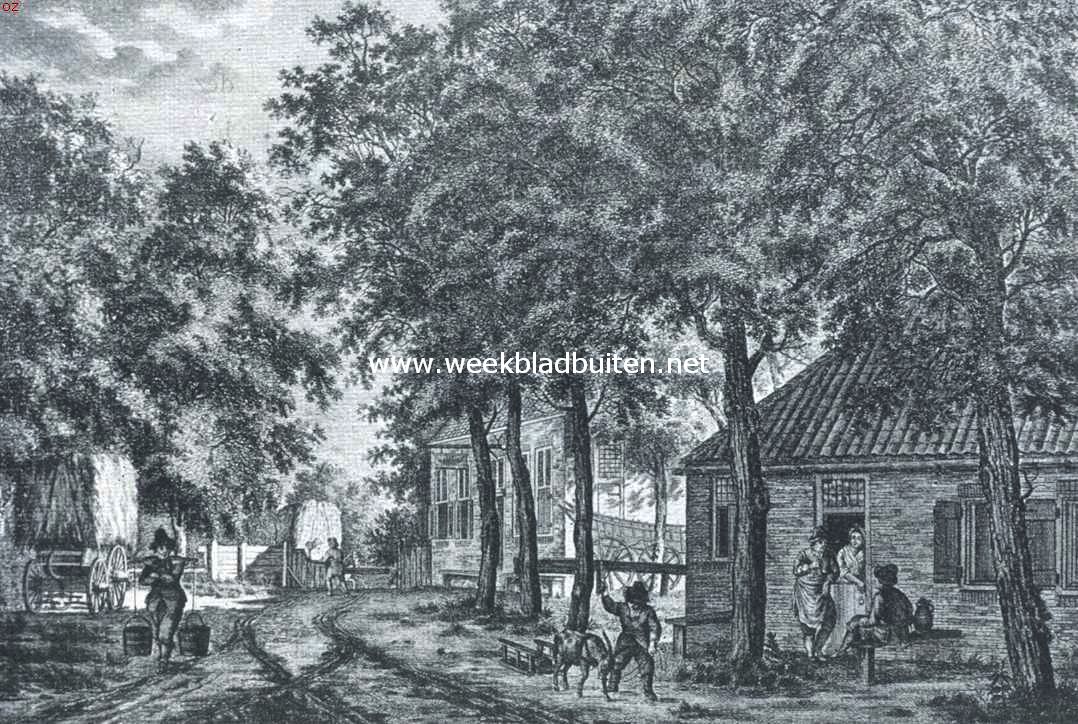 Oude Kennemer herbergen. Gezicht in de Zandvoorterlaan bij het klaphek en de herberg 