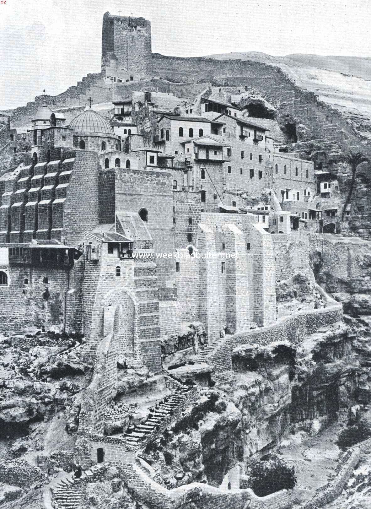 Wandelingen in Palestina. Het mannenklooster Mar-Saba tusschen Jericho en de Doode Zee