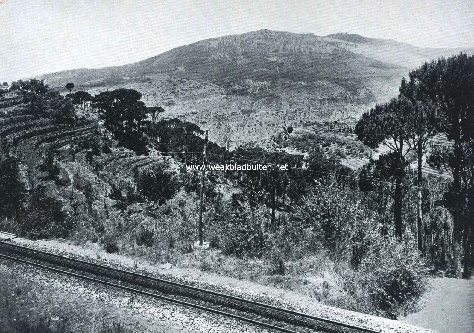 Wandelingen in Palestina. Berglandschap met den tandspoorweg op den Libanon