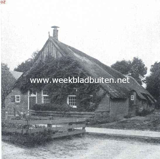 Landelijke bouwkunst. Boerenwoning te Staphorst met karakteristiek dak