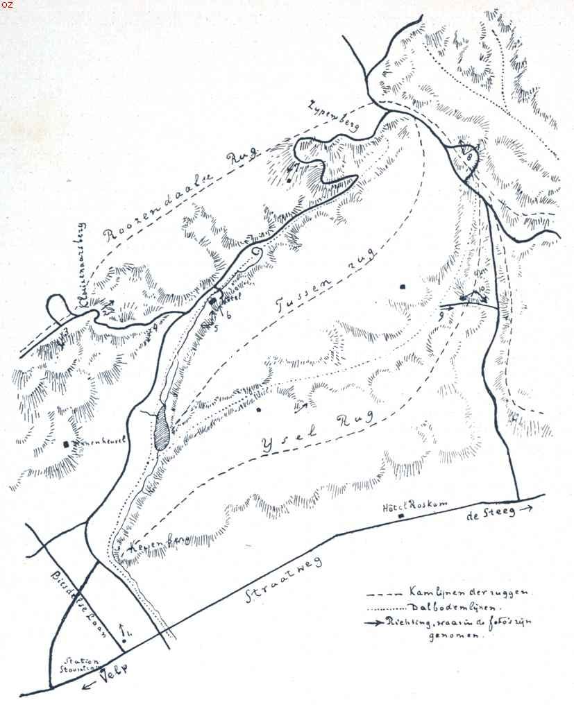 Beekhuizen als bergland. Orinteringskaartje