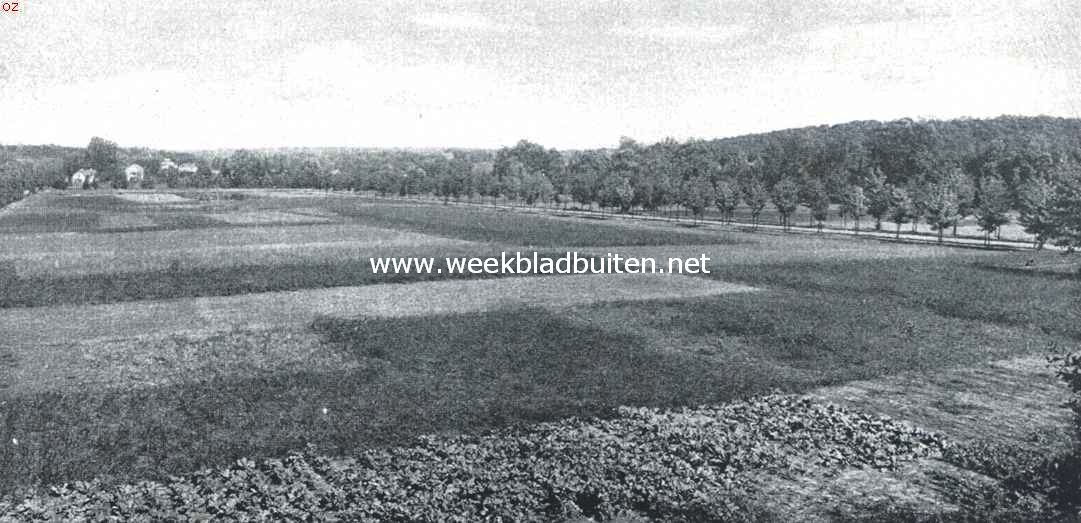 Beekhuizen als bergland. Wijde monding van het Beekhuizerdal in het Ijsseldal. Links de Rozendaalsche Rug, op een der voorbergen daarvan (ongeveer in het midden der plaat) de villa 