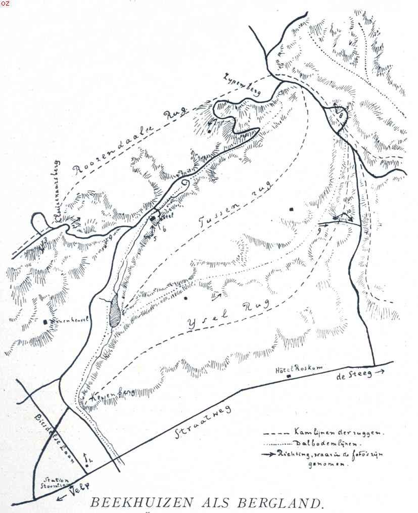Beekhuizen als bergland. Orinteeringskaartje