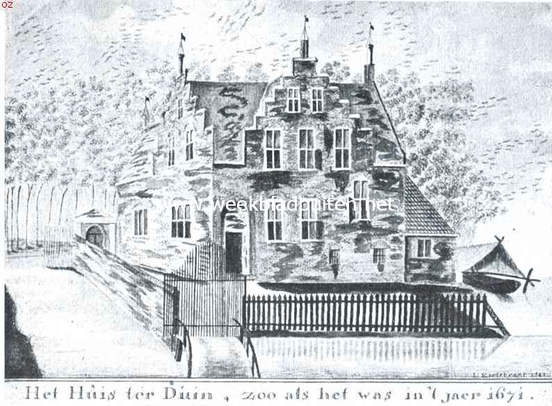 Het Huis ter Duin. Naar een teekening van J. Kortebrand in het Gemeentearchief te Rotterdam