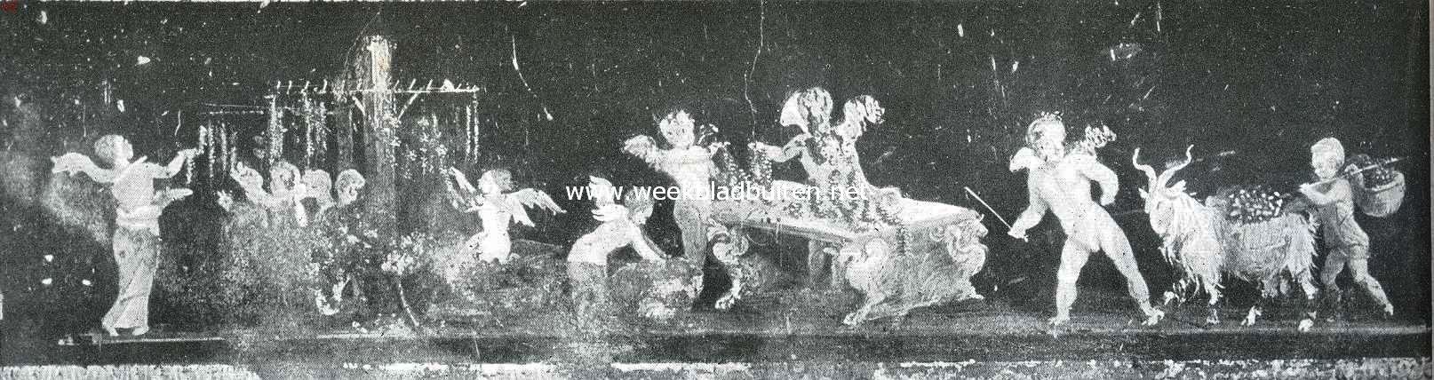 Het Romeinsche Huis. (afb. 1.). Wanddecoraties in de groote woon- en eetkamer van het huis der Vettii te Pompeii