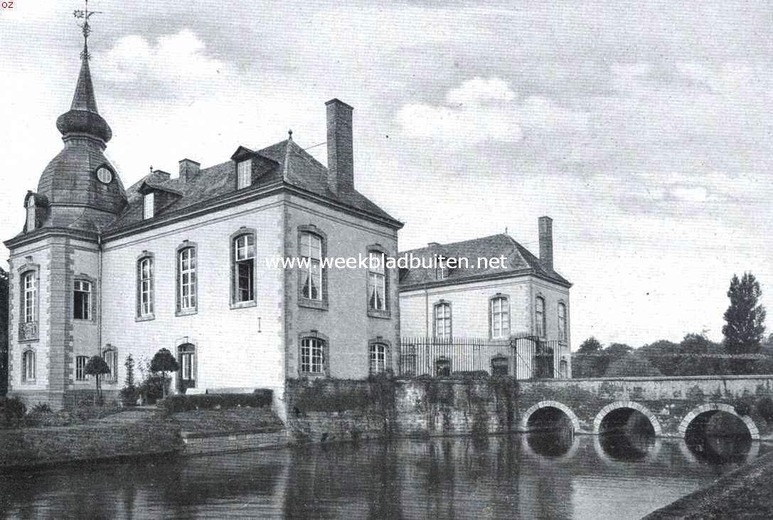 Het kasteel Meerssenhoven. Van het zuidwesten gezien