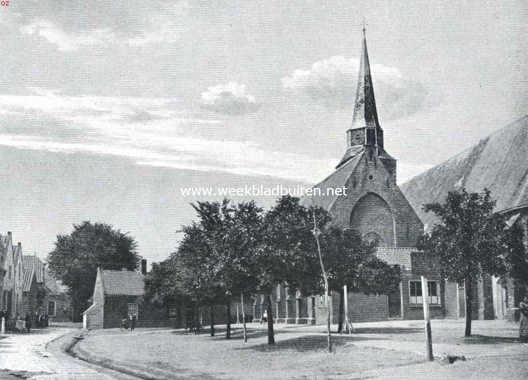 Bij de thans verbrande kerk te Zuidland