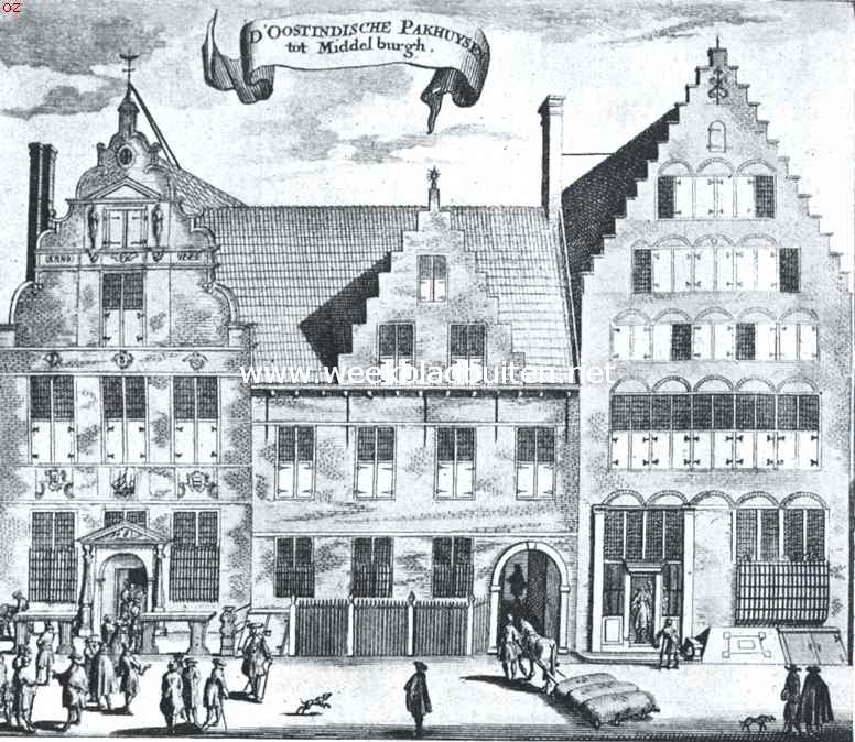 Het O.-I. Huis te Middelburg vr de verbouwing van 1710-'11. Naar de prent van Smallegange's kroniek