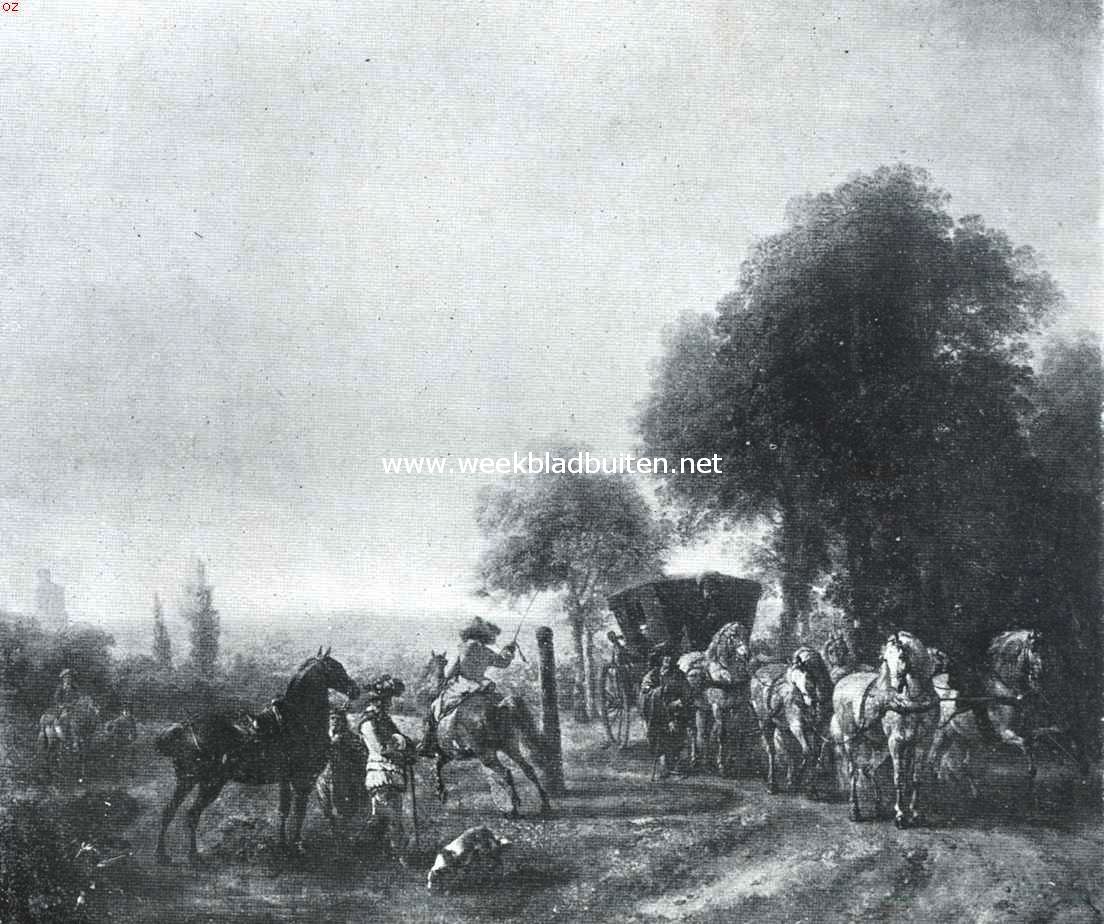 Het paard in de beeldende kunst. De rijschool buiten. Naar de schilderij van Phil. Wouwermans (1619-1668) in het Mauritshuis