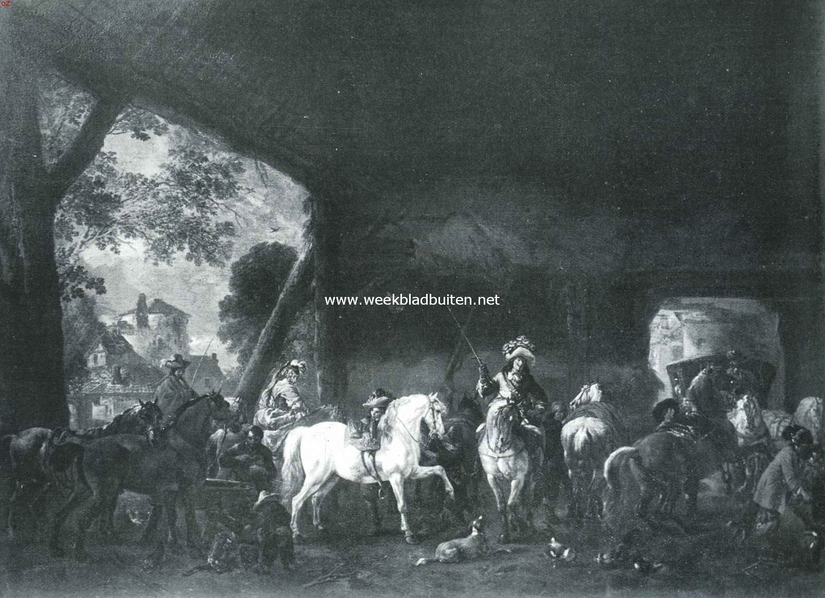Het paard in de beeldende kunst. De aankomst in den stal. Naar de schilderij van Phil. Wouwermans in het Mauritshuis