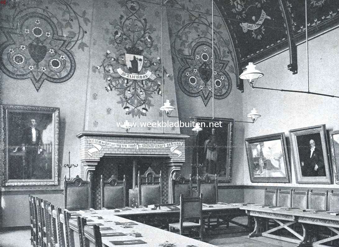 Sint Nicolaas. De Raadzaal in het Stadhuis