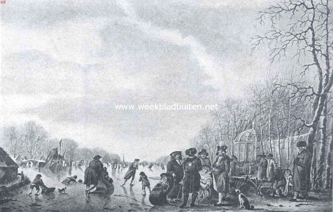 De Rotte en haar omgeving. Ijsvermaak op de Rotte. Naar een teekening van J.A. Langendijk (1789) berustende op het gemeentearchief te Rotterdam