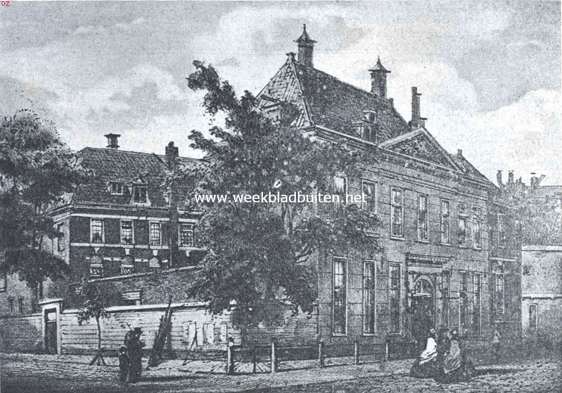 Het West-Indisch Huis te Amsterdam. Het oude West-Indische Huis op de Heerenmarkt in de negentiende eeuw
