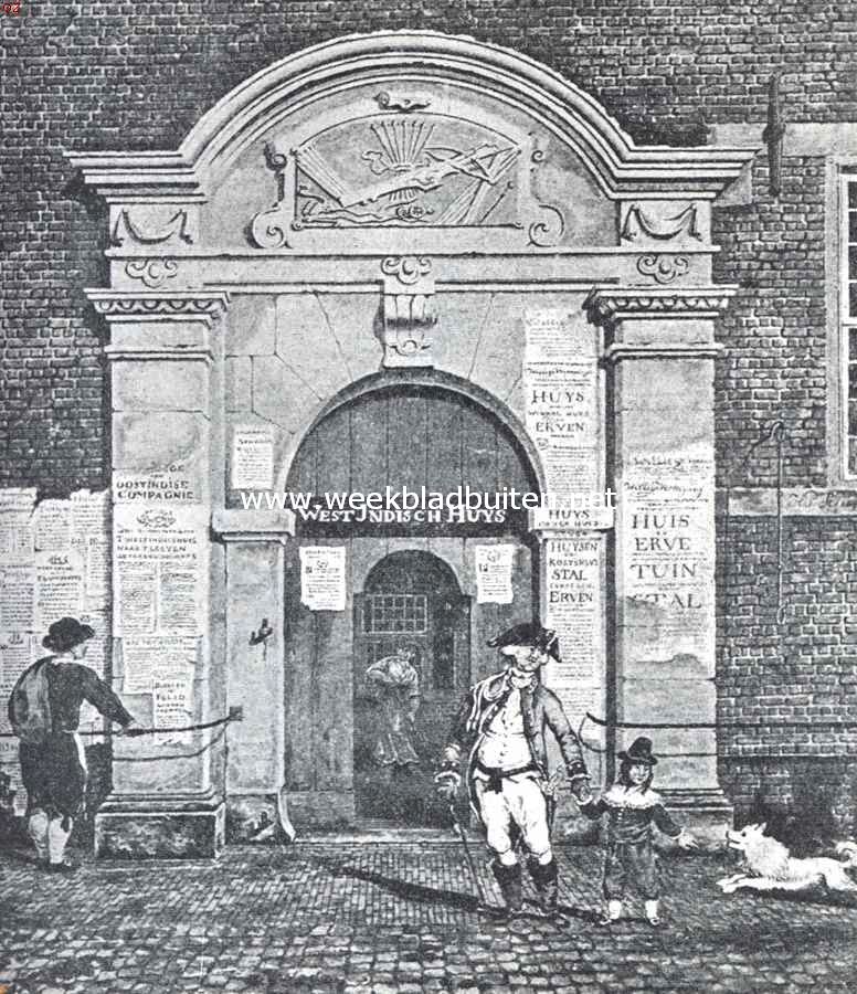 Het West-Indisch Huis te Amsterdam. Poort van het West-Indische Huis, (voormalige Voetboogsdoelen) zetel der Compagnie na 1674, in 1792. Naar de teekening van H.P. Schouten in den atlas Splitgerber