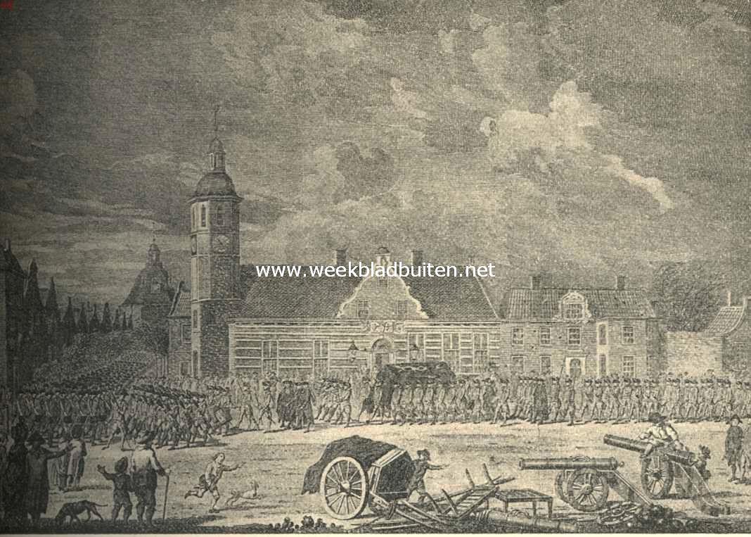 De Paradeplaats te Willemstad met het Stadhuis in zijn oude gedaante