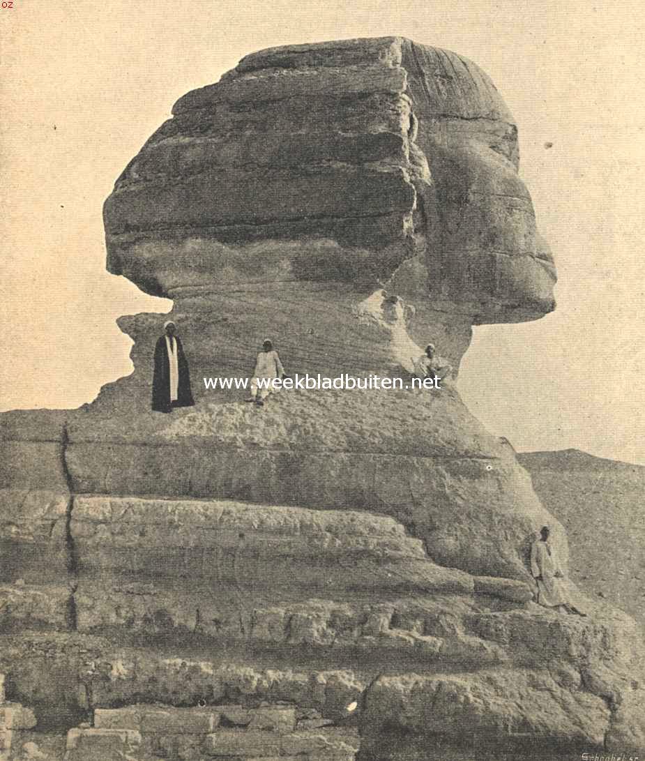 De Nijlreis. De sphinx van Gizeh, van ter zijde gezien