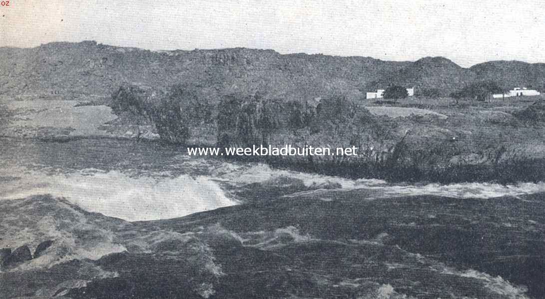 De Nijlreis. Stroomversnelling boven Assoean. Hier houdt gewoonlijk het eerste gedeelte van een Nijlreis per scheepsgelegenheid op