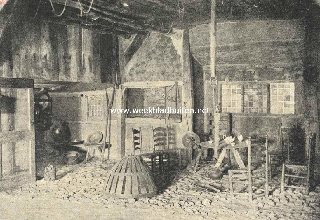 Het Nederl. Openlucht Museum. De oud-Saksische boerenwoning, interieur