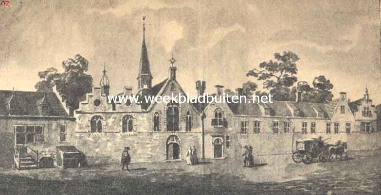 Verdwenen kloosters in Rotterdam. St. Aechte Zusterenhuis, omstreeks 1560. Naar een teekening in het gemeente-archief te Rotterdam