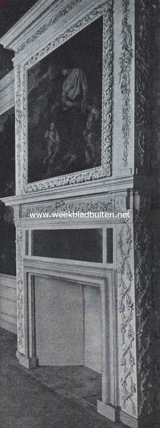 Het kasteel Heemstede bij Houten (Utr.). Het kasteel Heemstede. Schoorsteen in den salon