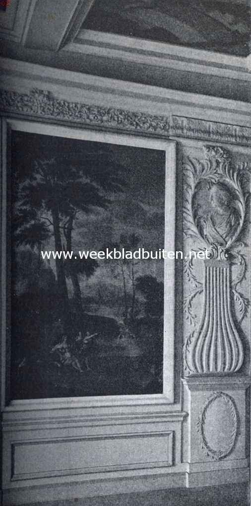 Het kasteel Heemstede bij Houten (Utr.). Het kasteel Heemstede. Gedeelte van een der wanden in de salon