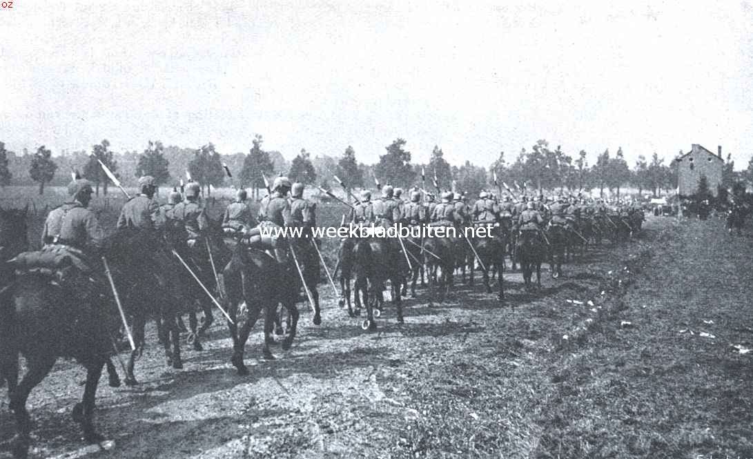 Het begin. 4 augustus 1914. De Duitsche cavalerie trekt Belgi binnen