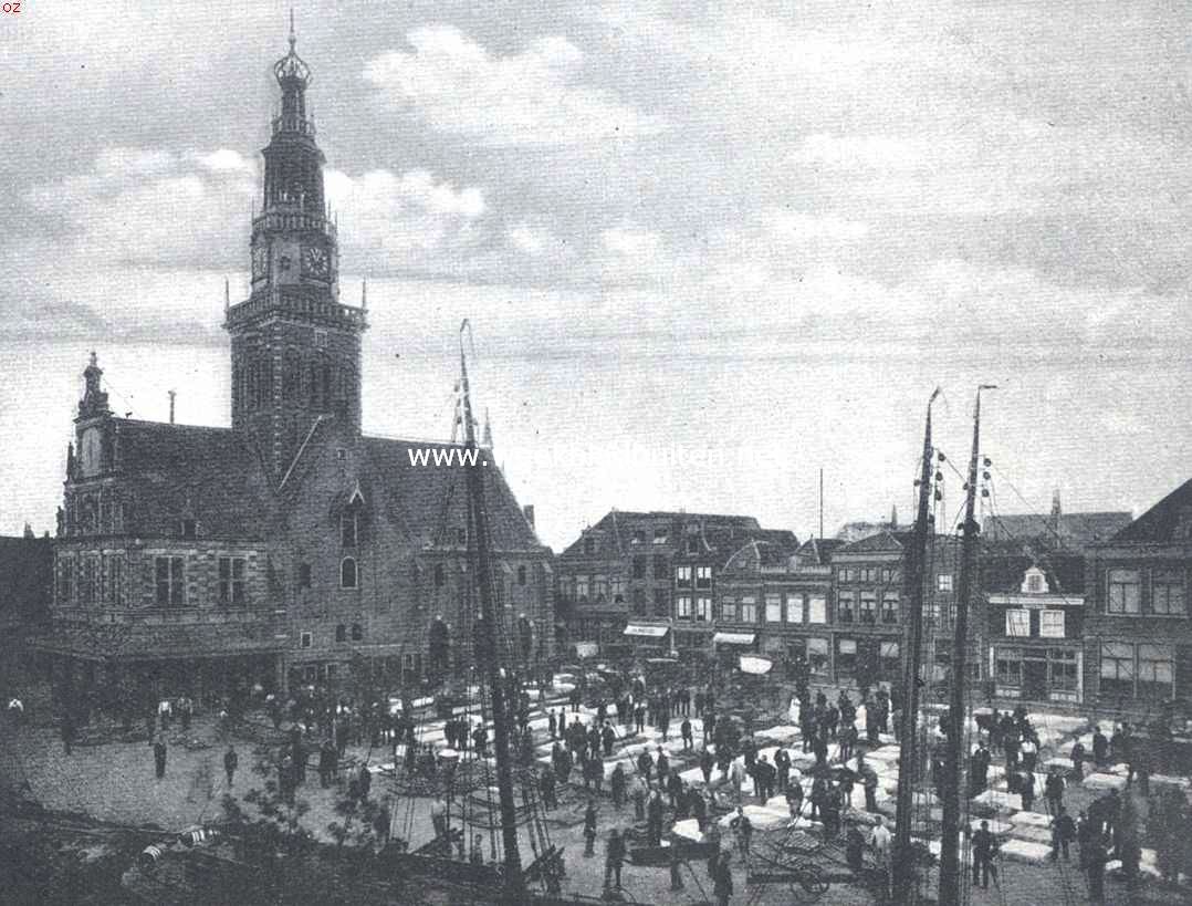 Alkmaar. Waaggebouw en Kaasmarkt, van den Voordam af gezien