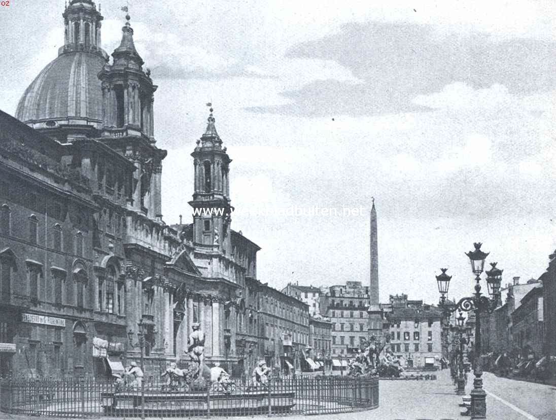 Pleinen en monumenten van Rome. Het Navona-plein te Rome