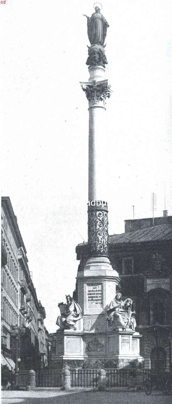 Pleinen en monumenten van Rome. De Maria-zuil op het Venetiaansche Plein te Rome