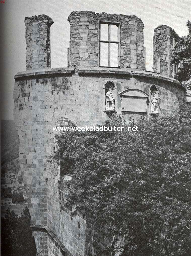 Het stervende Heidelberger Slot. De Dikke Toren van het Heidelberger Slot
