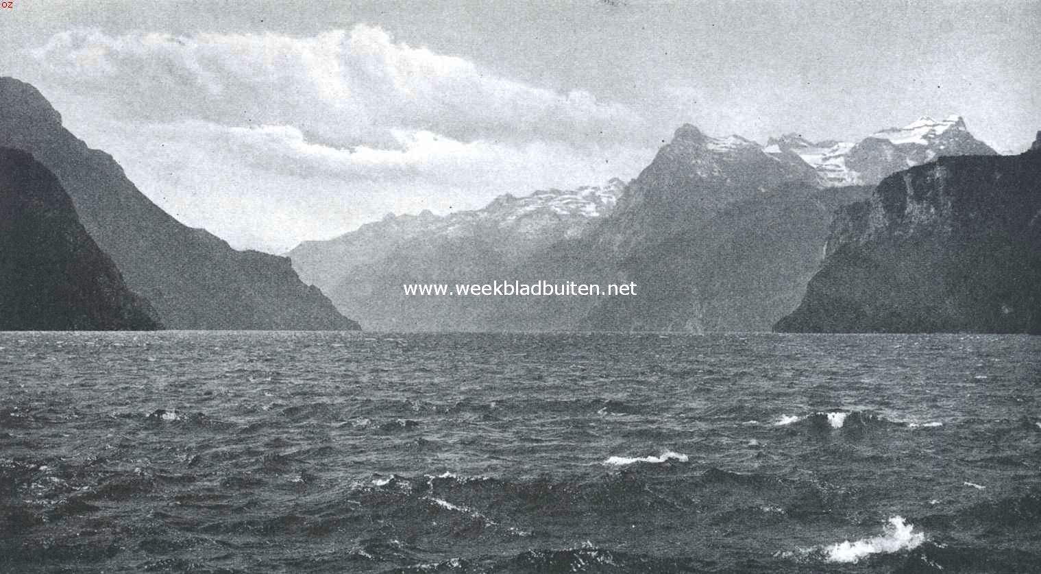 Het Vierwaldsttter-meer. Het Vierwaldstttermeer tijdens een Fhnstorm  in het voorjaar
