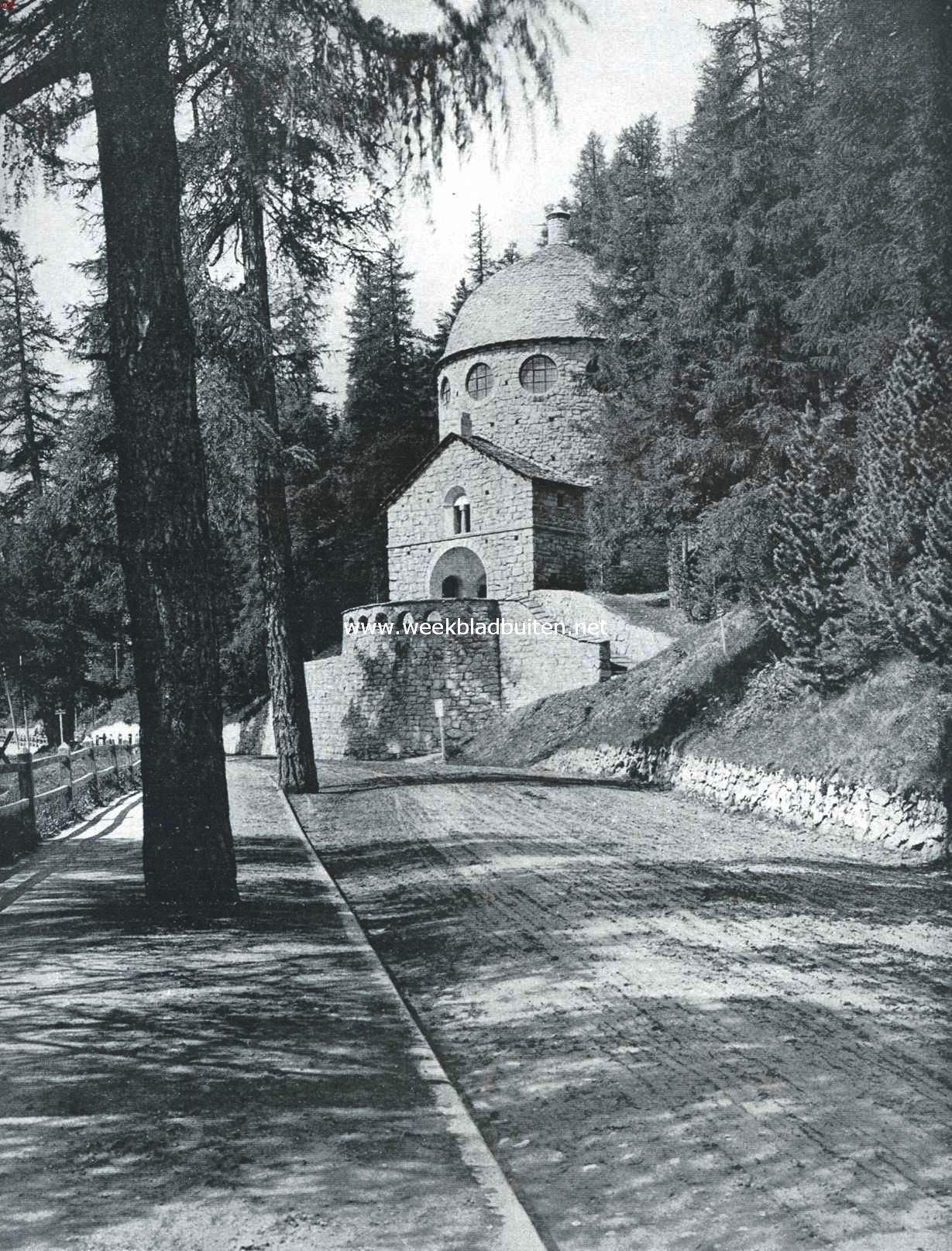 Het land van Segantini. Het kleine museum aan den weg van Sankt-Moritz naar Silvaplana
