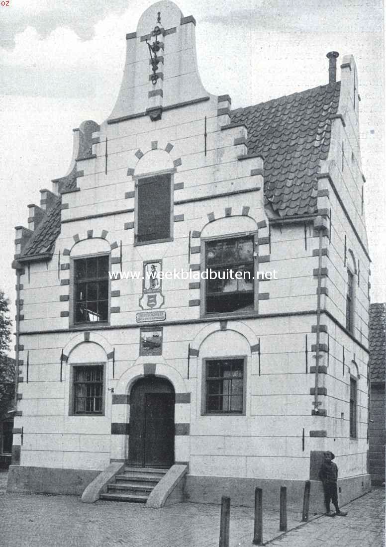 Oude Noord-Holl. Raadhuisjes. Het Raadhuis van Zuid-Schermer, thans raadhuis der gemeente  Zuid- en Noord-Schermer