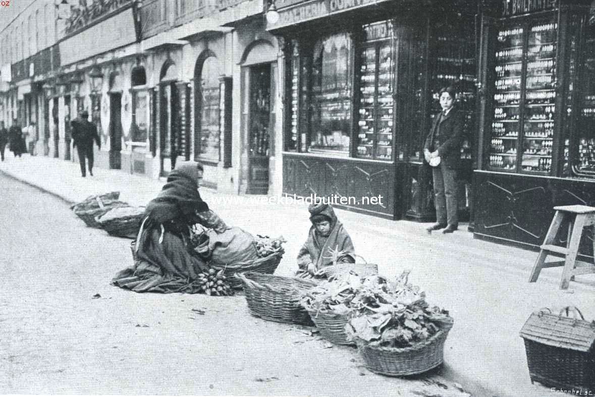 Reisindrukken uit Portugal. In de Rua Augusta te Lissabon