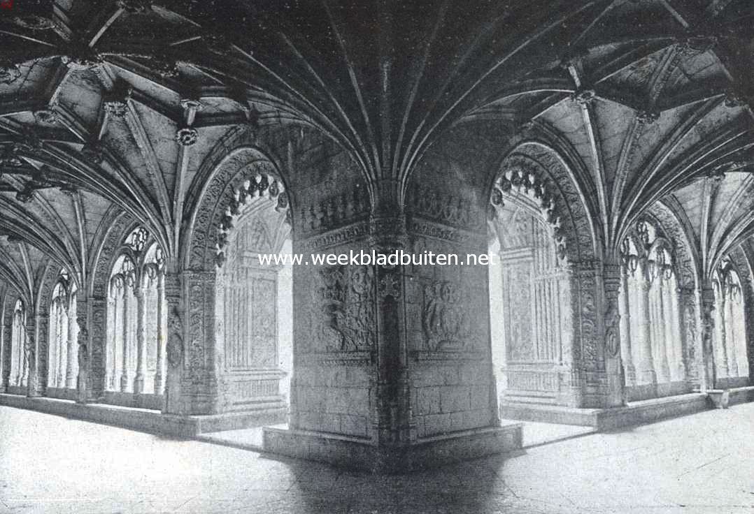 Reisindrukken uit Portugal. Gezicht in de Kruisgang van het Jeronimo-klooster te Belem