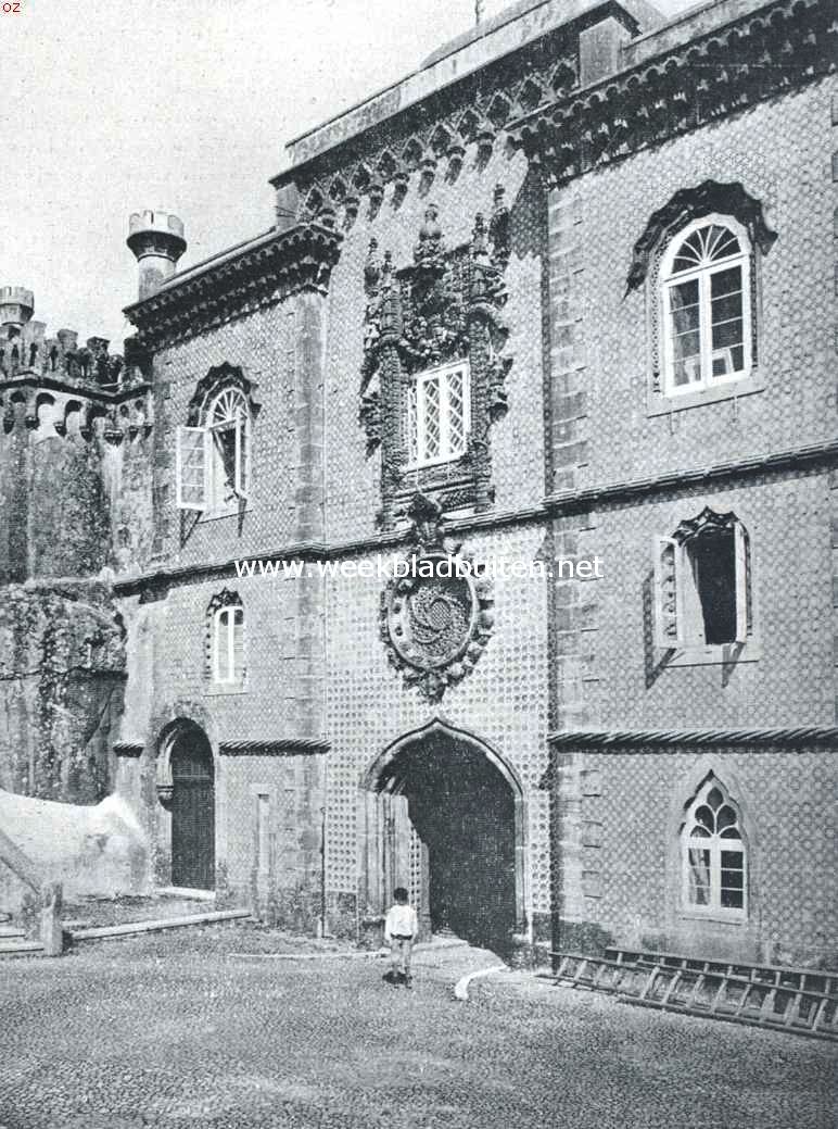 Reisindrukken uit Portugal. Het kasteel van la Pena. Dtail in Manol-stijl