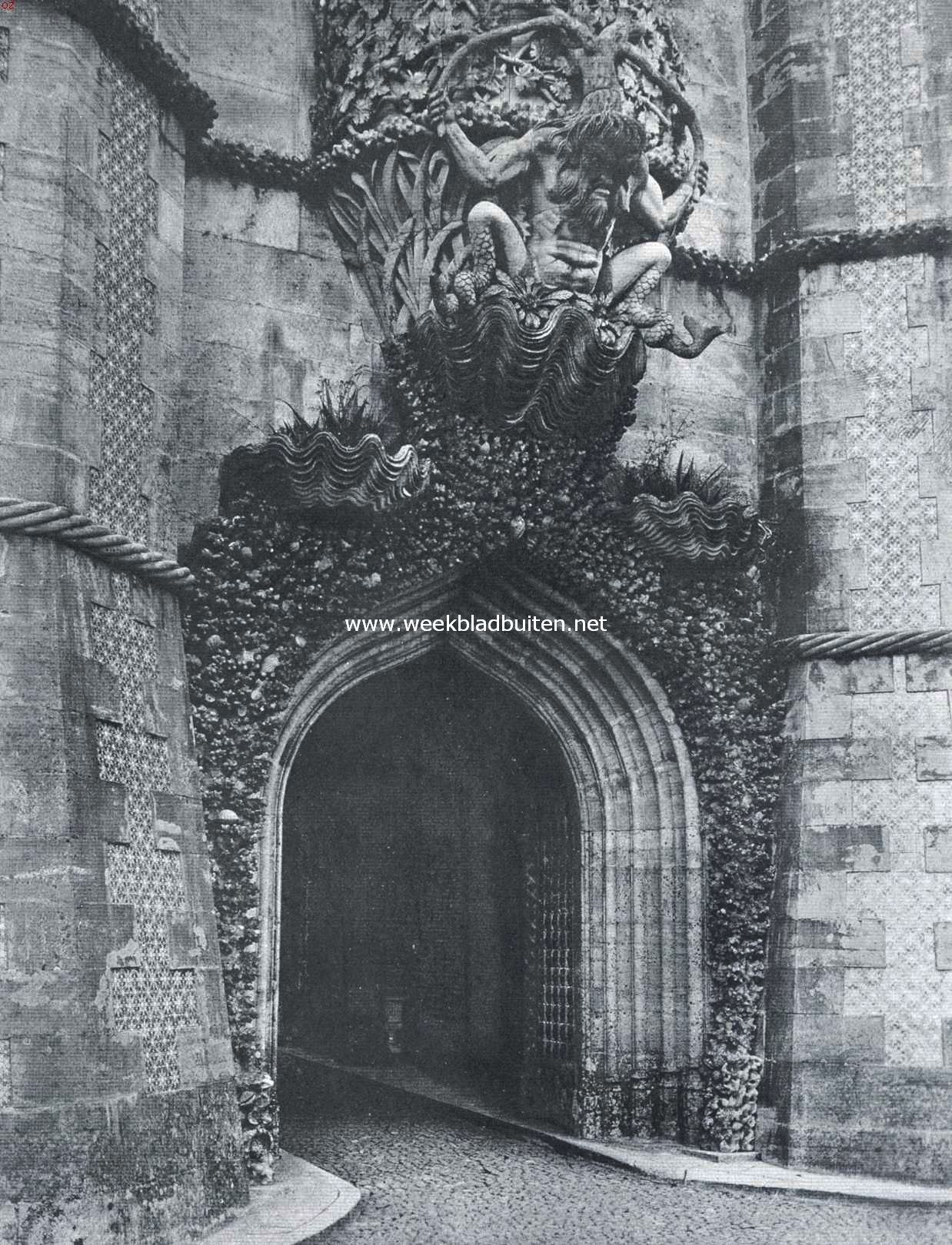 Reisindrukken uit Portugal. Poort van het paleis van la Pena