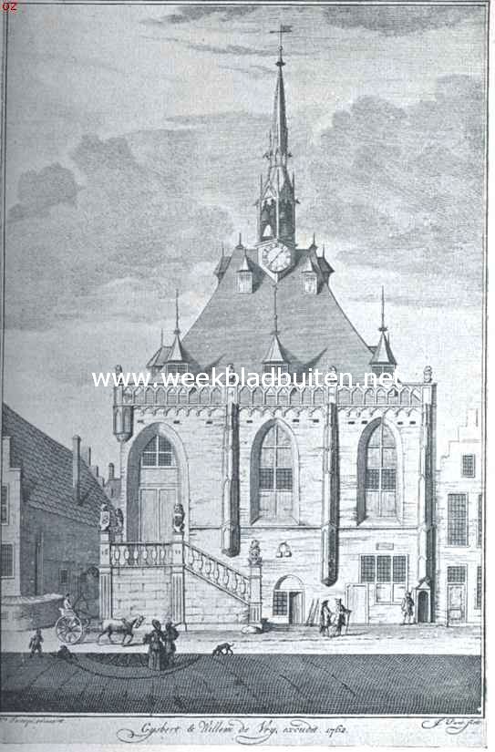 Schoonhoven. Het Stadhuis te Schoonhoven. Uit Henricus van Berkum's 