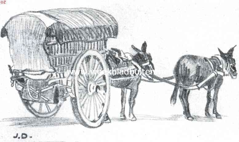 Spaansche muilezelwagen. Naar de teekening van J. Dooyenwaard