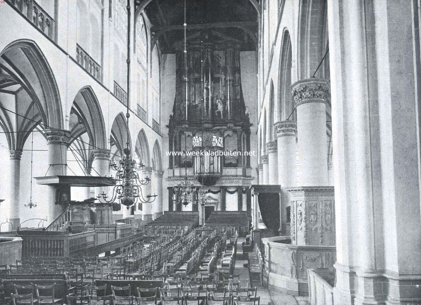 De Groote Kerk te Alkmaar. Het inwendige van de Groote- of St. Laurenskerk te Alkmaar