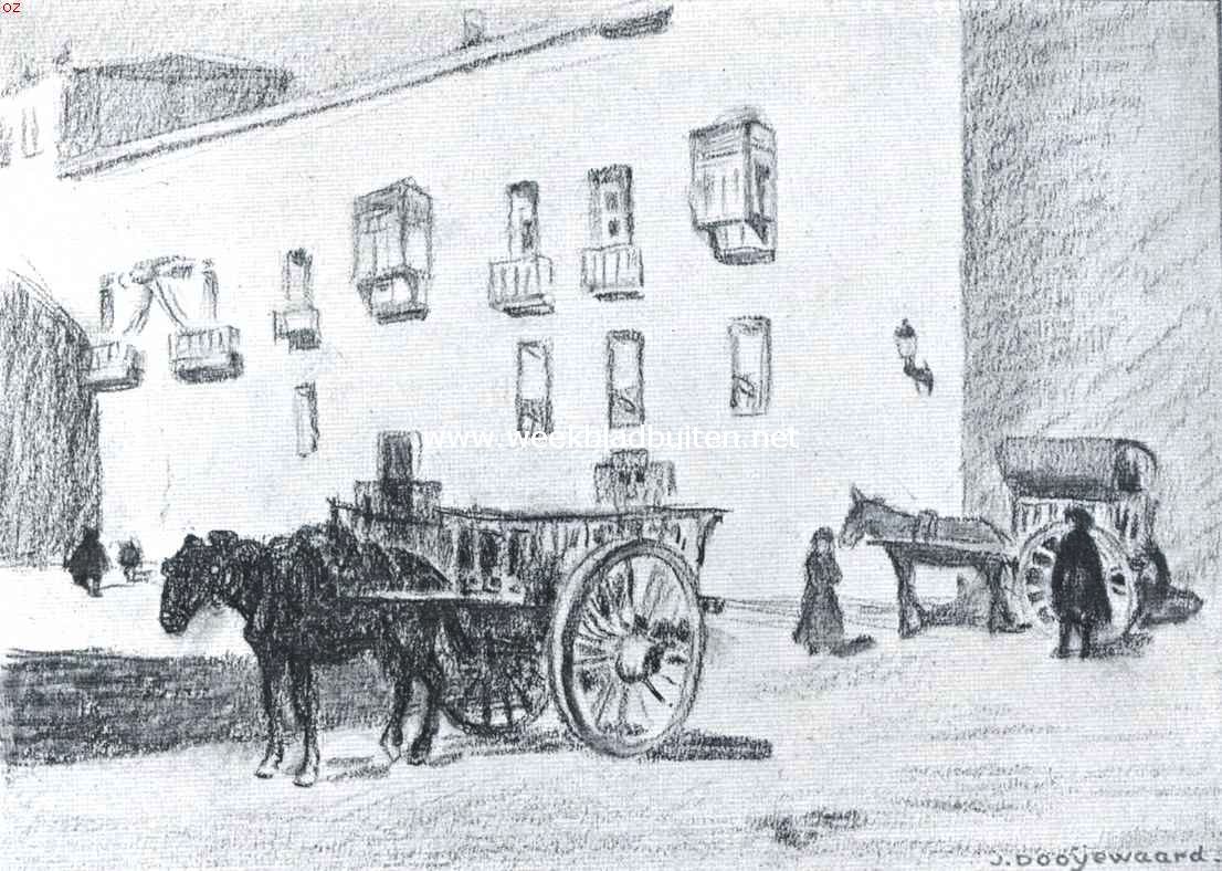 Spaansche muilezelwagen. Naar de teekening van J. Dooyewaard