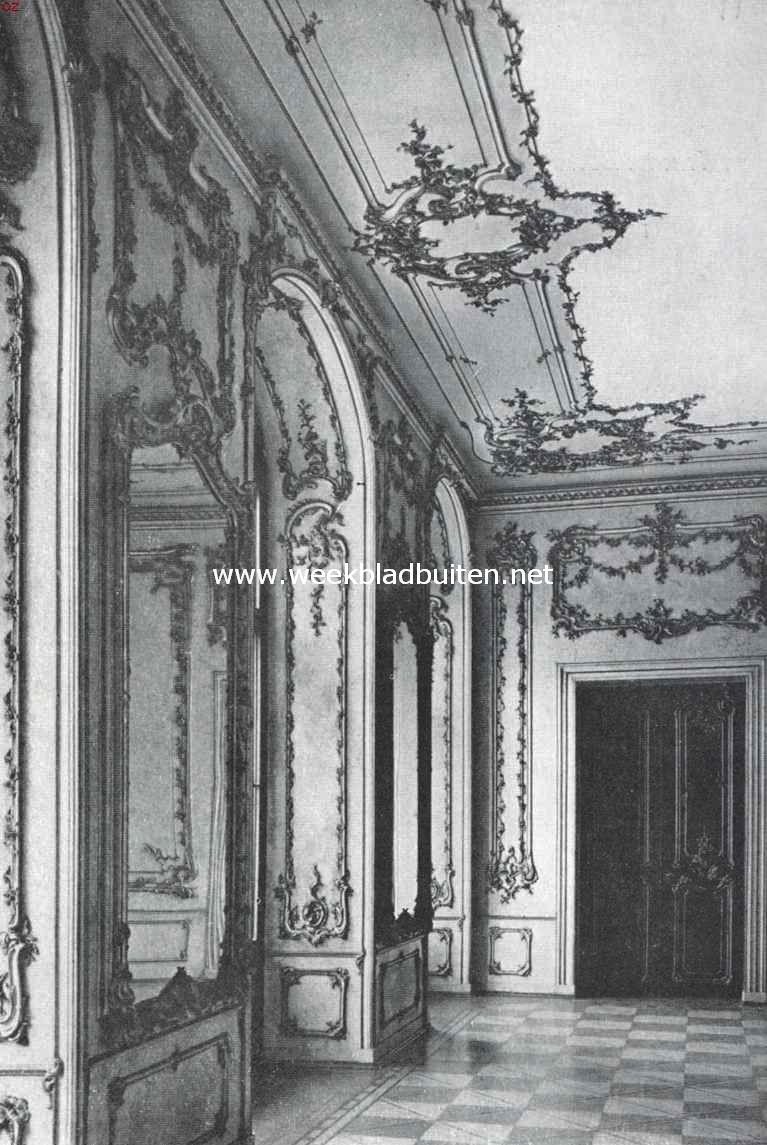 Het Paleis Harrach te Weenen. Hoek van de danszaal