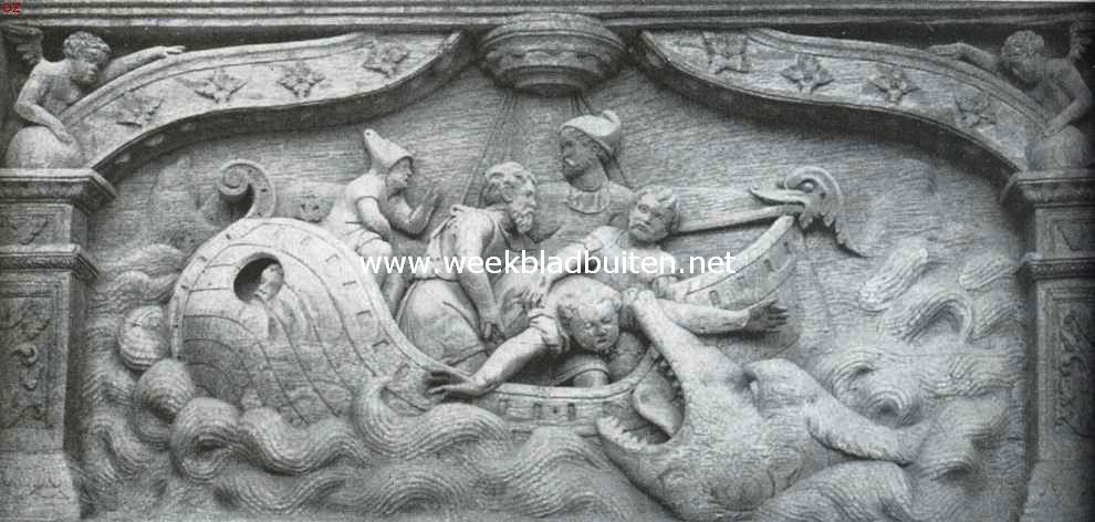 De St. Jans Kathedraal te 's Hertogenbosch. Fries met kooromsluiting met voorstelling 
