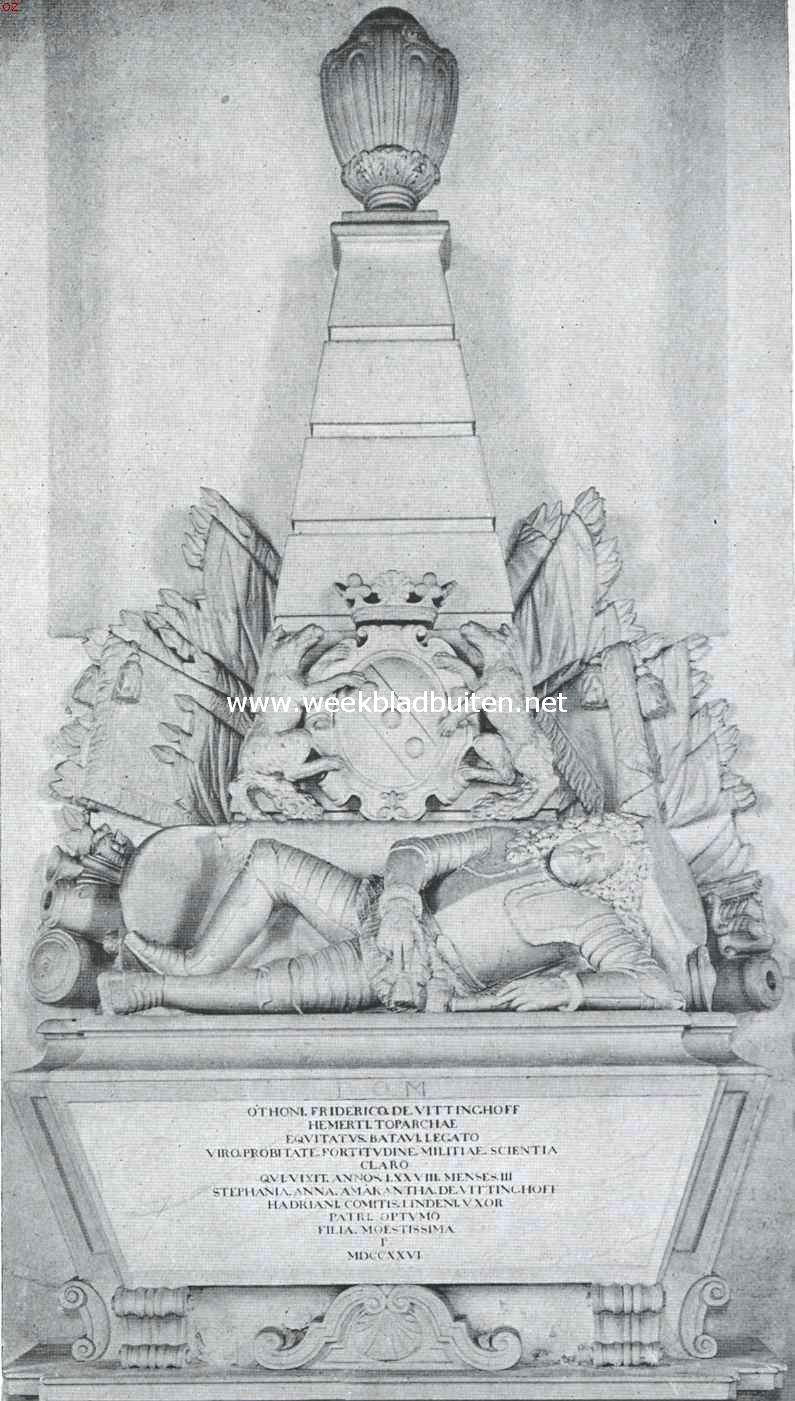 Het kasteel Nederhemert. Grafmonument van Otto van Nederhemert in de kerk te Nederhemert