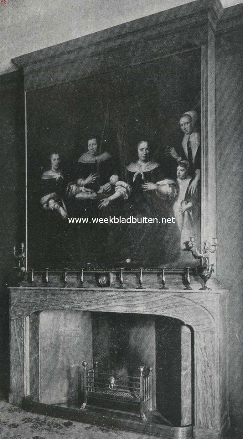 Het weeshuis van de Walen te Amsterdam. Schilderij in de regentessekamer door Vaillant van de regentessen van het weeshuis in 1671